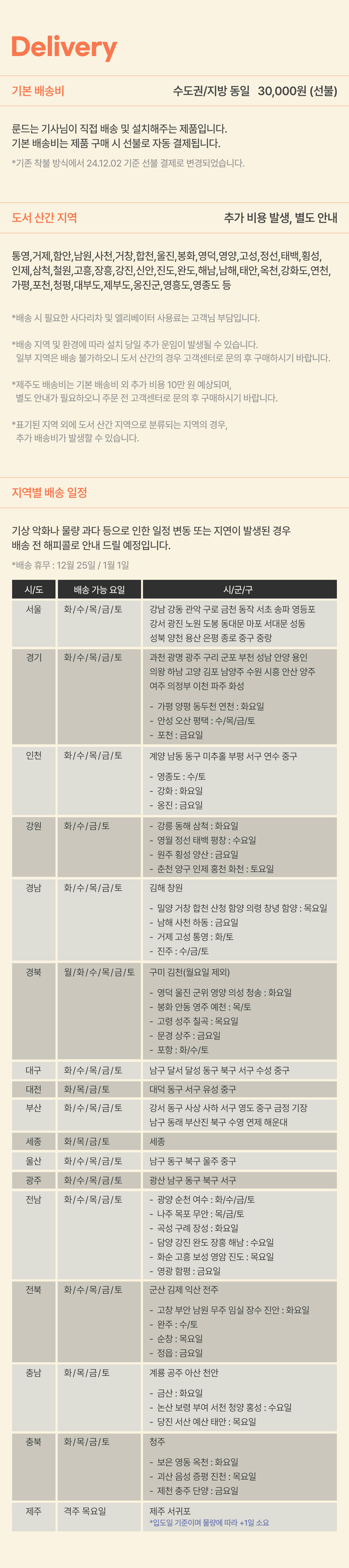 룬드 시리즈 배송비